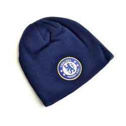 Chelsea FC Strick-Beanie mit Wappen (Einheitsgröße) (Marineblau) von Chelsea