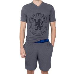 Chelsea FC - Herren Schlafanzug-Shorty - Offizielles Merchandise - Geschenk für Fußballfans - Grau - S von Chelsea