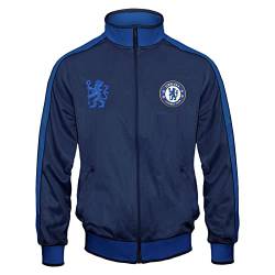 Chelsea FC Herren Retro-Trainingsjacke mit Reißverschluss - Geschenk - 100% Polyester - Dunkelblau von Chelsea