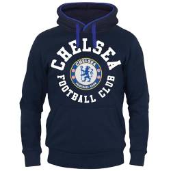 Chelsea FC - Herren Fleece-Hoody mit Grafik-Print - Offizielles Merchandise - Geschenk für Fußballfans - Blau - Marineblau - 3XL von Chelsea