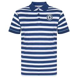 Chelsea FC - Herren Polo-Shirt mit Streifen - Offizielles Merchandise - Geschenk für Fußballfans - Blau - Königsblau - S von Chelsea