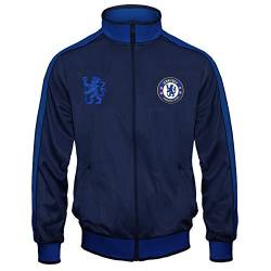 Chelsea FC Herren Retro-Trainingsjacke mit Reißverschluss - Geschenk - 100% Polyester - Dunkelblau von Chelsea