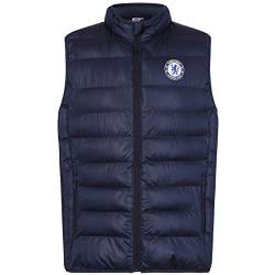 Chelsea FC - Herren Steppweste - Offizielles Merchandise - Dunkelblau mit Reißverschluss - L von Chelsea