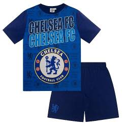 Chelsea FC - Jungen Schlafanzug - Offizielles Merchandise - Geschenk für Fußballfans - Blau - Blau mit Schriftzug - 6-7 Jahre von Chelsea