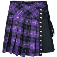 Chemical Black - Gothic Kurzer Rock - Hybrid Skirt - XS bis 4XL - für Damen - Größe M - lila/schwarz von Chemical Black