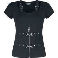 Chemical Black - Gothic T-Shirt - Maniacal Top - S bis L - für Damen - Größe L - schwarz von Chemical Black