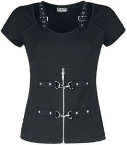 Chemical Black Maniacal Top Frauen T-Shirt schwarz S 95% Baumwolle, 5% Elasthan Gothic, Industrial von Chemical Black