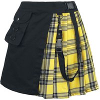 Chemical Black - Rockabilly Kurzer Rock - Infinity Skirt - XS bis XL - für Damen - Größe L - schwarz/gelb von Chemical Black
