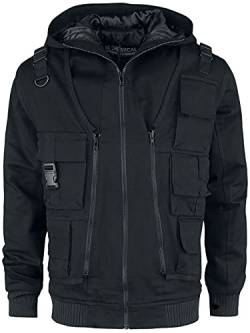 Chemical Black Taj Jacket Männer Winterjacke schwarz L 100% Baumwolle Gothic, Industrial, Rockwear von Chemical Black