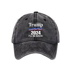 Chen0-super 2024 Trump Election Baseball Cap Klar Baseball Hut Atmungsaktiv Präsident Hat Metall Einstellschnalle Klare Slogans Casual Hut für Männer Frauen von Chen0-super