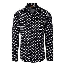 Chenaski Herren Schwarz/Weiß Polka Dot Pop Art Hemd XL von Chenaski