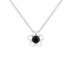 Chengxun Einzigartige Diamant-Blumen-Halskette für Frauen, Fünf-Blütenblätter-Halskette, Geschenk für Teenager, Messing, Messing, Messing von Chengxun