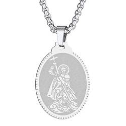 Herren personalisiert St. George Anhänger Halskette das Siegel der sieben Erzengel Religiöser Medaillon Modeschmuck für Männer und Frauen Jungen Edelstahl von Chengxun