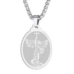St. Michael Anhänger Halskette das Siegel der sieben Erzengel Religiöser Medaillon Modeschmuck für Männer und Frauen von Chengxun