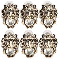 3 Paar Löwenkopf-Ohrstecker, Retro-Legierung, Löwen-Diamantohrringe mit übertriebenen Ohrringen, modischer Ohrdekorationsschmuck, Gothic-Schmuck für Mädchen (White) von ChengyuWei