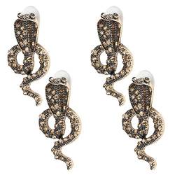 3 Paar Schlangen-Ohrringe für Damen, Boho-Statement-Schlangen-Ohrringe, Schlangen-Ohrstecker für Damen,Ohrringe,Legierung,modisch,Diamant,kleines Schlangenmuster,Ohrhänger von ChengyuWei