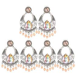 Perlen-Tropfen-Statement-Ohrringe, modische geometrische Perlen-Ohrhänger, mit Diamanten besetzte Perlen-Augen-Ohrtropfen-Ohrhänger, Strass-Perlen-Tropfen-Ohrringe für Frauen von ChengyuWei