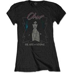 Cher T Shirt Heart of Stone Logo Nue offiziell Damen Skinny Fit Schwarz L von Cher