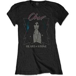 Cher T Shirt Heart of Stone Logo Nue offiziell Damen Skinny Fit Schwarz S von Cher