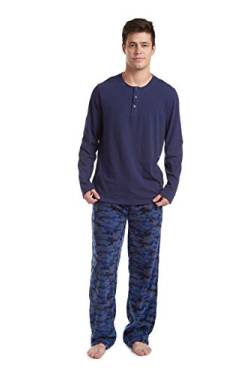 Cherokee Herren Nachtwäsche-Set Pyjamaset, blau Camouflage, L von Cherokee