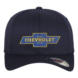 Chevrolet Offizielles Lizenzprodukt Bowtie Logo Flexfit Baseball Cap (Marineblau), Large/X-Large von Chevrolet