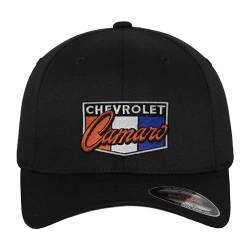 Chevrolet Offizielles Lizenzprodukt Camaro Patch Flexfit Baseball Cap (Schwarz), Small/Medium von Chevrolet