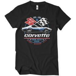 Chevrolet Offizielles Lizenzprodukt Corvette C3 GM Division Großes & großes Herren-T-Shirt (Schwarz), XXXXX-Large von Chevrolet