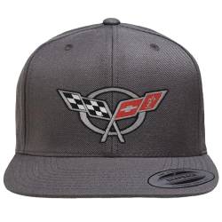 Chevrolet Offizielles Lizenzprodukt Corvette C5 Flags Premium Snapback Cap (Dunkelgrau) von Chevrolet