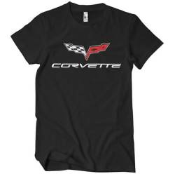 Chevrolet Offizielles Lizenzprodukt Corvette C6 Logo Großes & großes Herren-T-Shirt (Schwarz), XXX-Large von Chevrolet