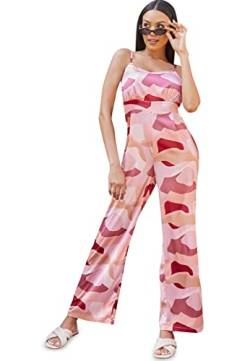 Chi Chi London Damen Ärmelloser Jumpsuit mit Blumenmuster in Rosa, Rose, 34 von Chi Chi London