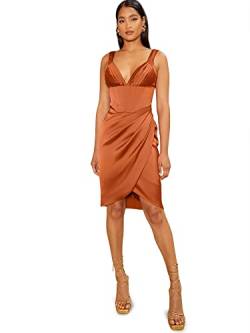 Chi Chi London Damen Gerafftes Minikleid im Korsett-Stil, rostfarben Kleid für besondere Anlässe, Rust, 38 von Chi Chi London