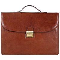 Chiarugi 1 Compart Flat Handle Briefcase Marrone von Chiarugi