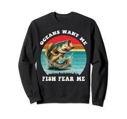 Angelgrafik für Männer Lustig Retro Vintage Fisch Fear Me Sweatshirt von ChicLine