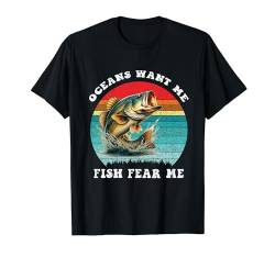 Angelgrafik für Männer Lustig Retro Vintage Fisch Fear Me T-Shirt von ChicLine