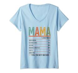 Damen Frauen Mama Daily Value Graphic Cute Funny Women Mom Life T-Shirt mit V-Ausschnitt von ChicLine