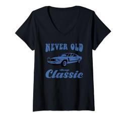 Damen Männer Grafik Humor Neuheit Vintage Classic Car Vatertag T-Shirt mit V-Ausschnitt von ChicLine