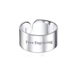 ChicSilver 10mm Breit verstellbare Ringe 925 Sterling Silver Schmuck Damen Ring mit Geschenkebox für Frauen und Mädchen Mutter von ChicSilver
