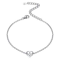 ChicSilver 925 Silber Damen Armbänder mit Buchstabe Anhänger A Mädchen Herz Armband mit Geschenkebox für Valentinstag Geburtsstag von ChicSilver