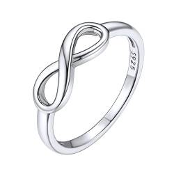 ChicSilver 925 Silber Infinity Unendlichkeit Fingerring in Ringgröße 62 Promise Ehering Trauring Freundschaftsring Verlorbungsring Hochzeitsring für Damen Mädchen von ChicSilver