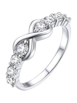 ChicSilver 925 Silber Infinity Unendlichkeit Fingerring mit Zirkonia, Promise Ehering Trauring Freundschaftsring Verlorbungsring Hochzeitsring für Damen Mädchen von ChicSilver