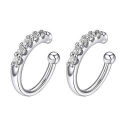 ChicSilver 925 Silber Ohrclip mit Zirkonia Damen Knorpel Ohrklemme mit Geschenkebox für Braut Braujungfer Model von ChicSilver