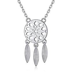 ChicSilver 925 Sterling Silber Damen Halskette Traumfänger Halskette für Frauen Bohemian Stil als Geschenke an Valentinstag von ChicSilver