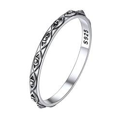 ChicSilver Damen Silber Knöchelring in Ringgröße 59 925 Silber Auge von Horus Ring Paar Ehering Verlorbungsring Partnerring Freundschaftsring von ChicSilver