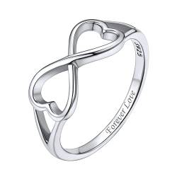 ChicSilver Damen Silberring in Ringgröße 64 Infinity Herz Unendlichkeit Symbol Fingerring Promise Ehering Midi Fingerring mit Geschenkebox für Valentinstag Weihnachten von ChicSilver