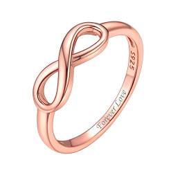 ChicSilver Personalisierter Fingerring für Damen Mädchen Infinity Unendlichkeit Ring in Ringgröße 52 Promise Ehering Verlorbungsring Hochzeitsring Freundschaftsring für Braut Brautjungfer von ChicSilver