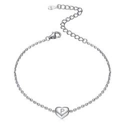 ChicSilver Platin Buchstabe Anhänger P Armbänder Mädchen Herz Armband 16cm für damen und Mädchen von ChicSilver