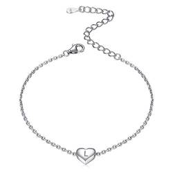 ChicSilver Silber Freundschafts Armband Damen Namenskette mit Buchstabe L Anhänger Armbänder Herz Armskette von ChicSilver