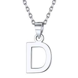 ChicSilver Silberkette mit Buchstabe D Anhänger Initiale Partnerkette mit Alphabet Anhänger für Damen Frauen von ChicSilver