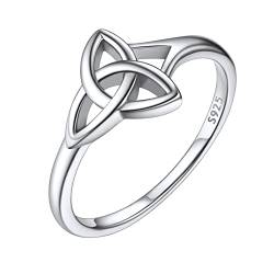 ChicSilver Silberring für Damen Mädchen Irischer Keltischer Knot Ring in Ringgröße 16.5 Promise Ehering Verlorbungsring Hochzeitsring Freundschaftsring für Braut Brautjungfer von ChicSilver