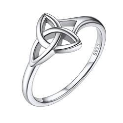 ChicSilver Silberring für Damen Mädchen Irischer Triquetra Knot Ring Promise Ehering in Größe 18.9 Trauring Verlorbungsring Hochzeitsring Freundschaftsring für Mädchen Frauen von ChicSilver